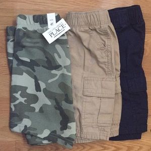 3 4T shorts Children’s Place cargo navy camo tan